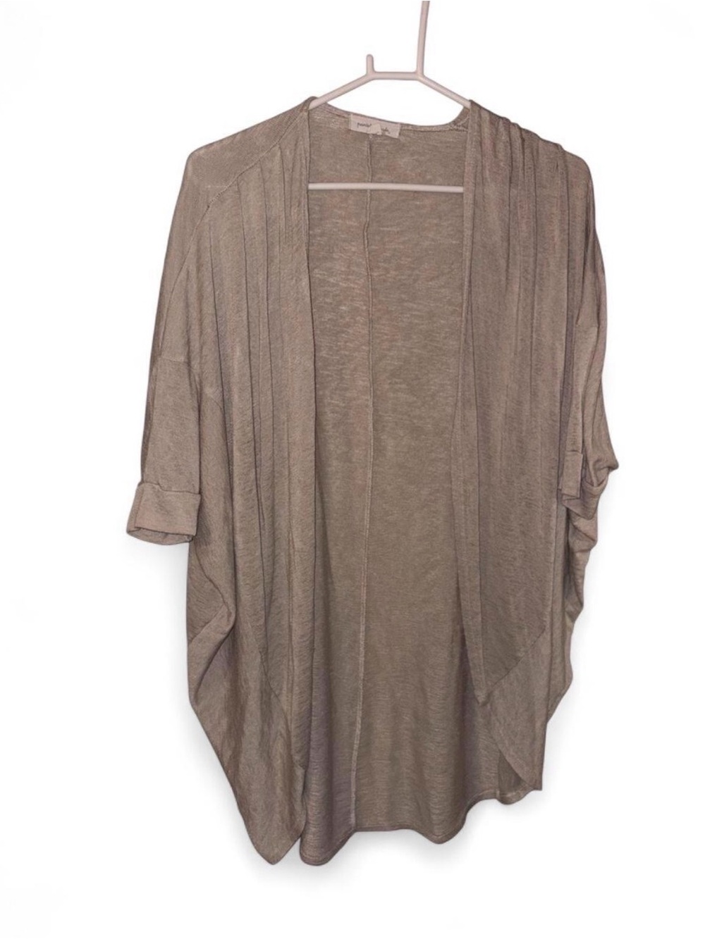 painted threads Taupe Open-Front Dolman Cardigan